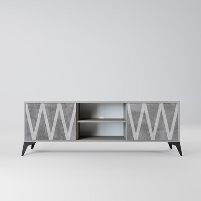 SOLID ZIG ZAG 2-dörrars TV-bänk i grå finish