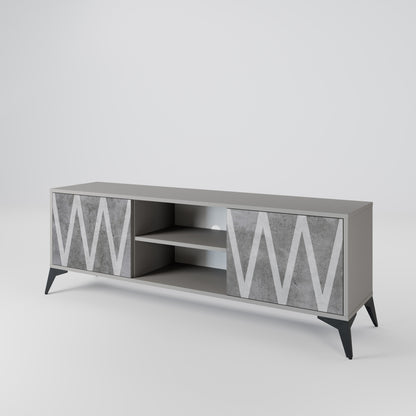 SOLID ZIG ZAG 2-dörrars TV-bänk i grå finish