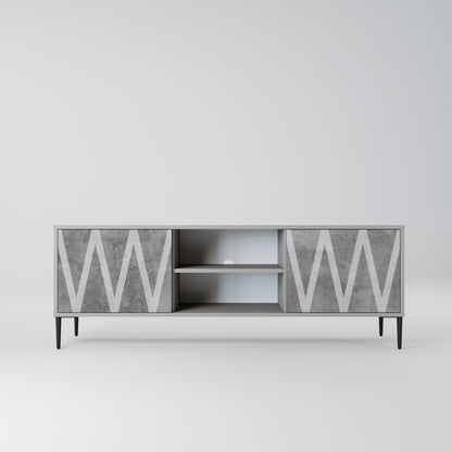 SOLID ZIG ZAG 2-dörrars TV-bänk i grå finish