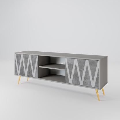 SOLID ZIG ZAG 2-dörrars TV-bänk i grå finish
