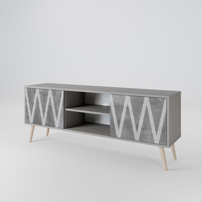 SOLID ZIG ZAG 2-dörrars TV-bänk i grå finish