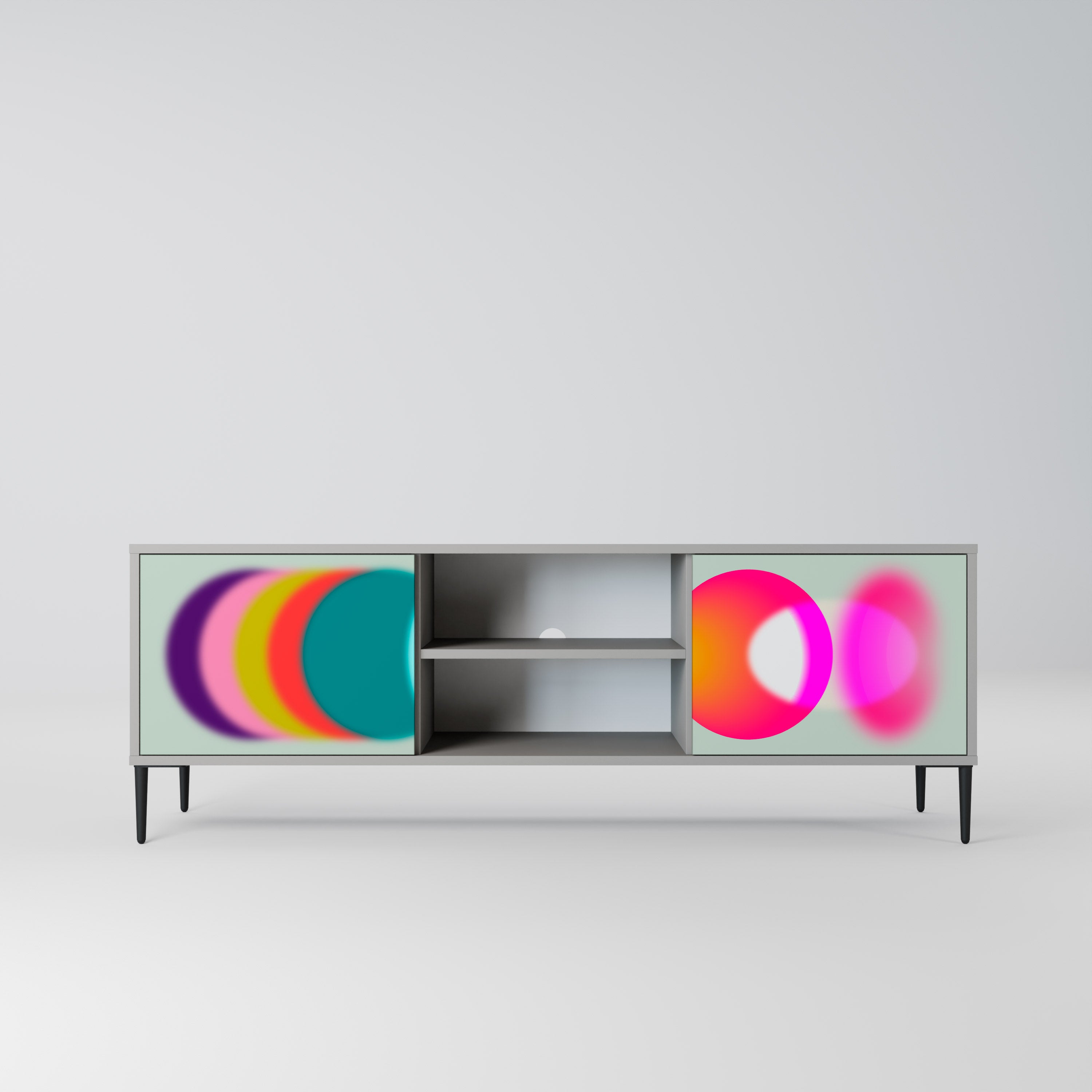 SYMPHONY OF COLOURS 2-dörrars TV-bänk i grå finish