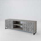WAVES OF CONCRETE 2-Door TV Stand in Grey Finish