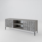 WAVES OF CONCRETE 2-Door TV Stand in Grey Finish