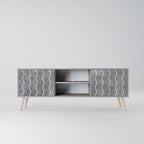 WAVES OF CONCRETE 2-Door TV Stand in Grey Finish