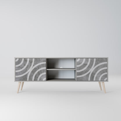 CIRCLE CONCRETE 2-dörrars TV-bänk i grå finish