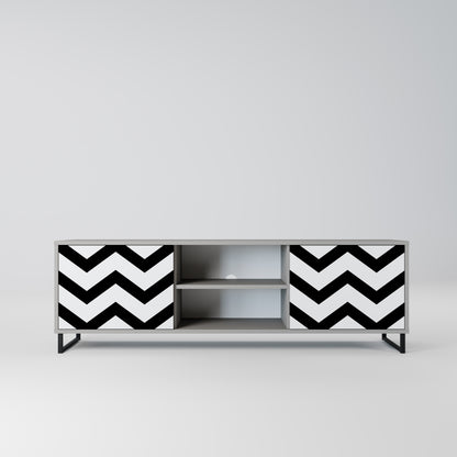 CLASSIC ZIG ZAG 2-dörrars TV-bänk i grå finish