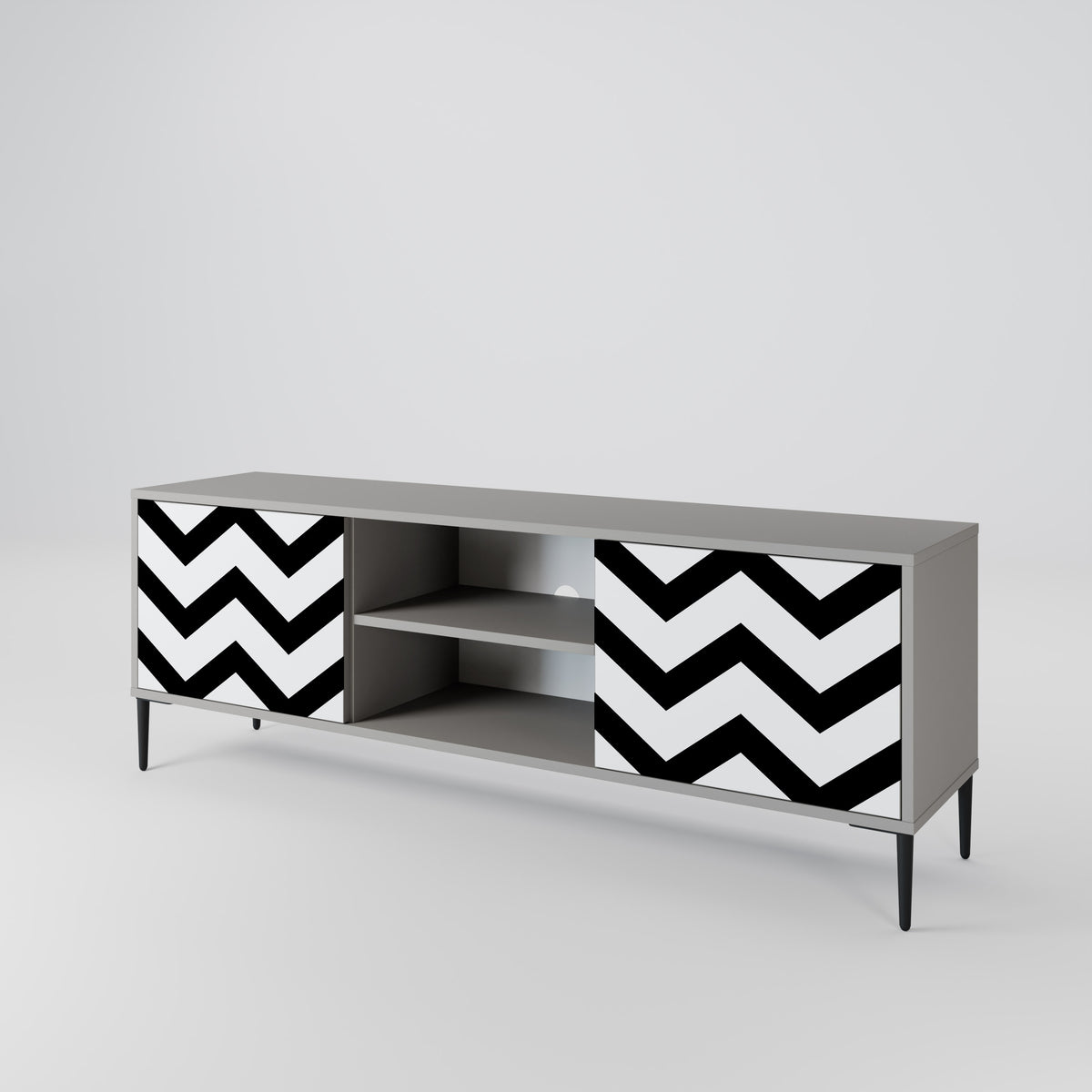 CLASSIC ZIG ZAG TV-bänk med två dörrar