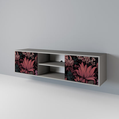 FLORAL WHISPER 2-dörrars TV-bänk i grå finish