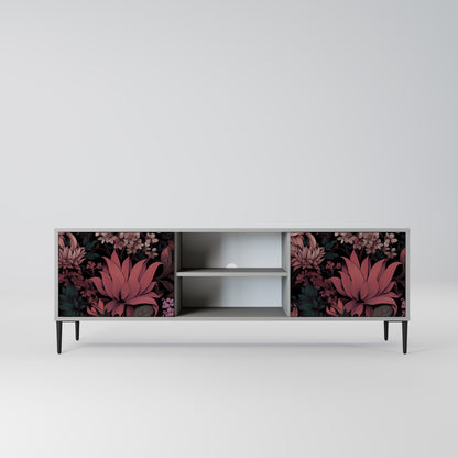 FLORAL WHISPER 2-dörrars TV-bänk i grå finish