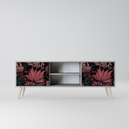 FLORAL WHISPER 2-dörrars TV-bänk i grå finish