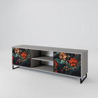 IMAGINARY BLOSSOM 2-Door TV Stand in Grey Finish