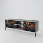 IMAGINARY BLOSSOM 2-Door TV Stand in Grey Finish