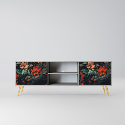 IMAGINARY BLOSSOM 2-dörrars TV-bänk i grå finish