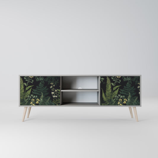 FERN FLOWERS 2-dörrars TV-bänk i grå finish