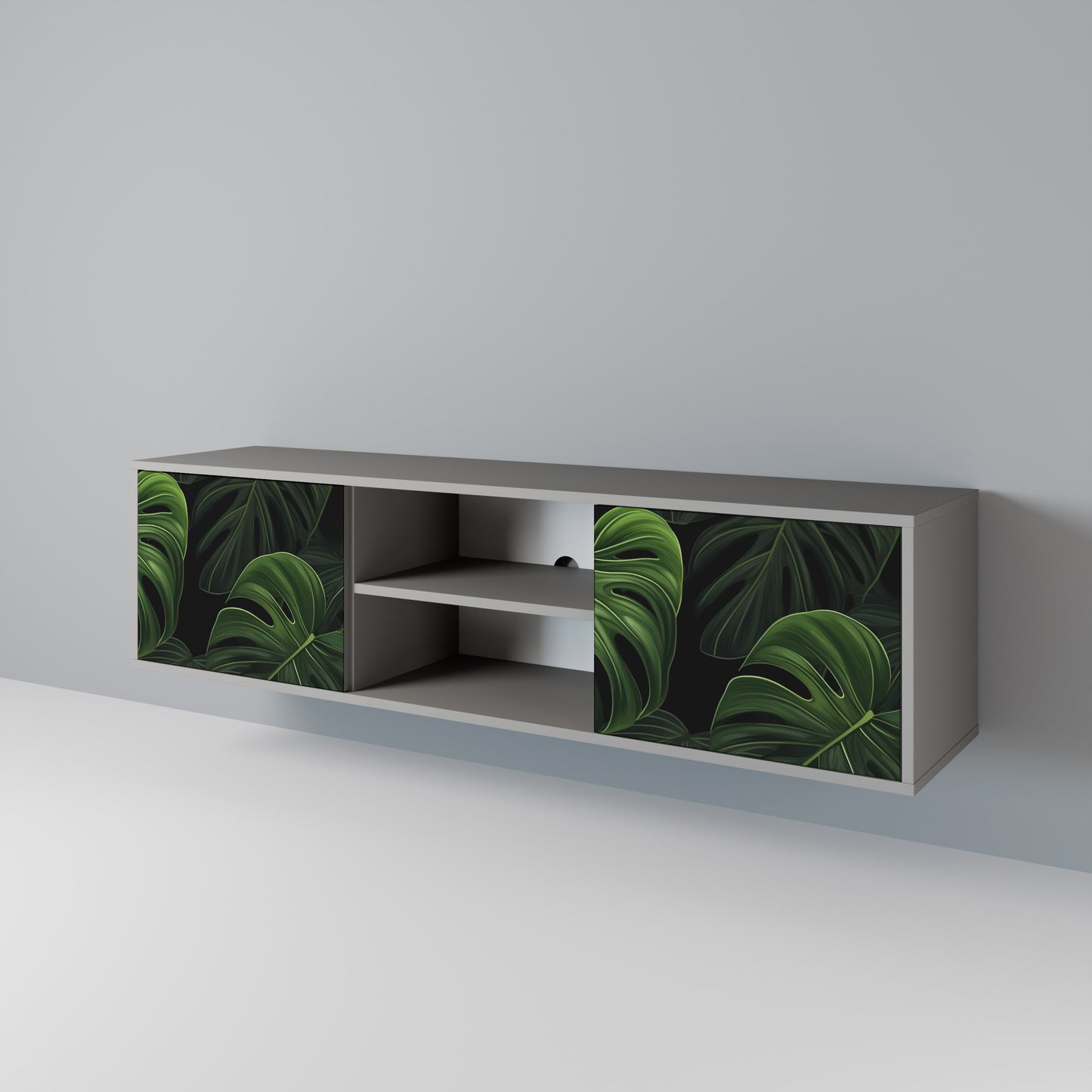 INFINITE MONSTERA 2-dörrars TV-bänk i grå finish