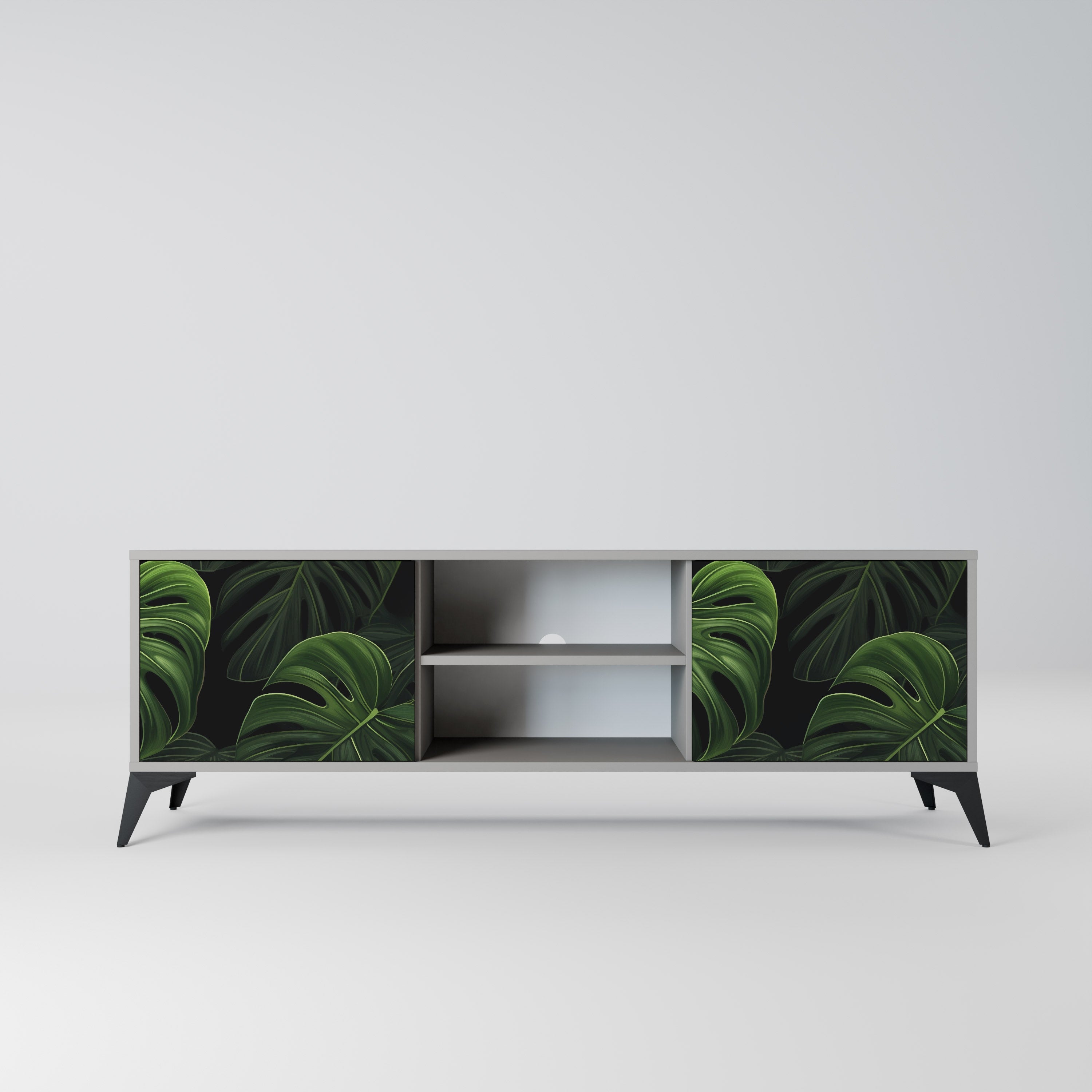 INFINITE MONSTERA 2-dörrars TV-bänk i grå finish