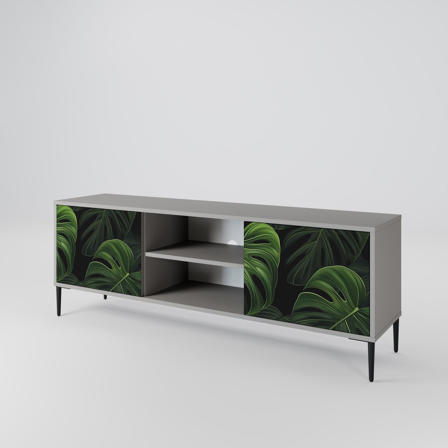 INFINITE MONSTERA 2-dörrars TV-bänk i grå finish