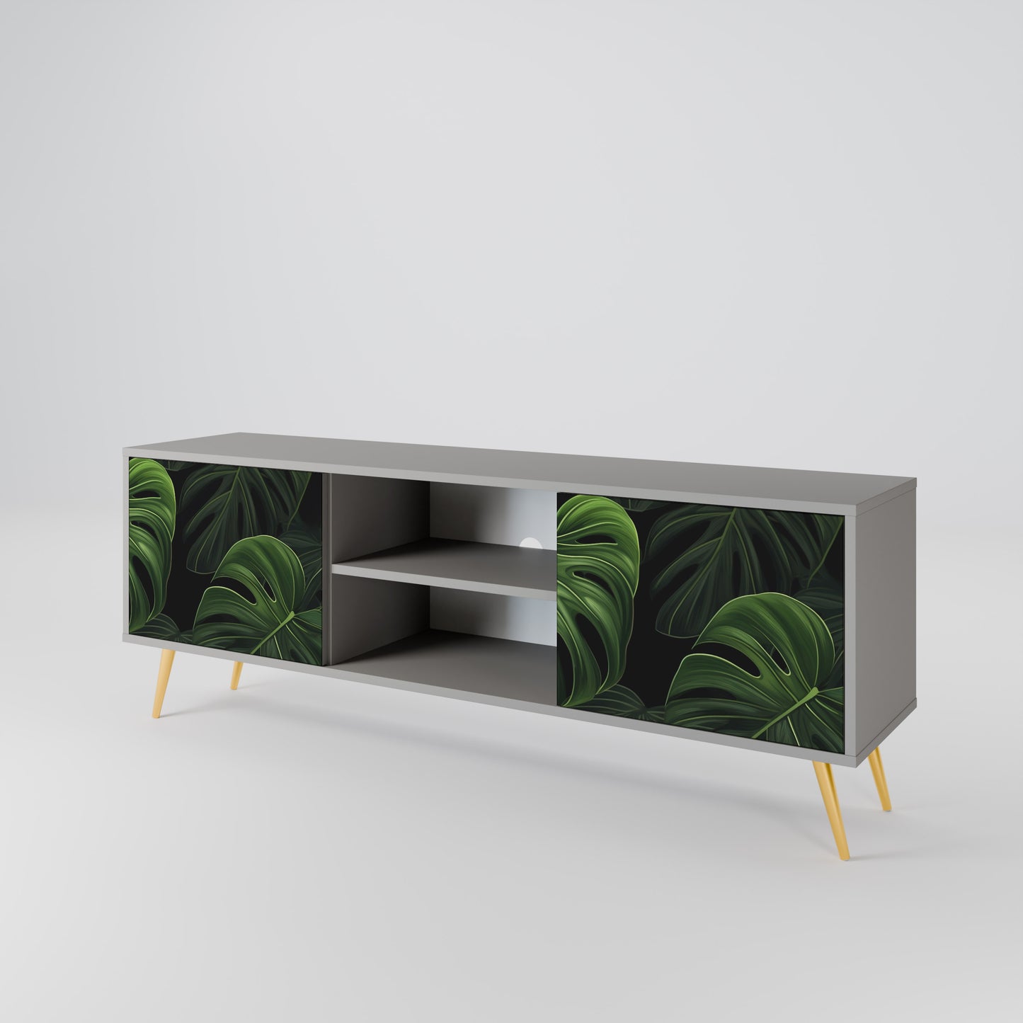 INFINITE MONSTERA 2-dörrars TV-bänk i grå finish