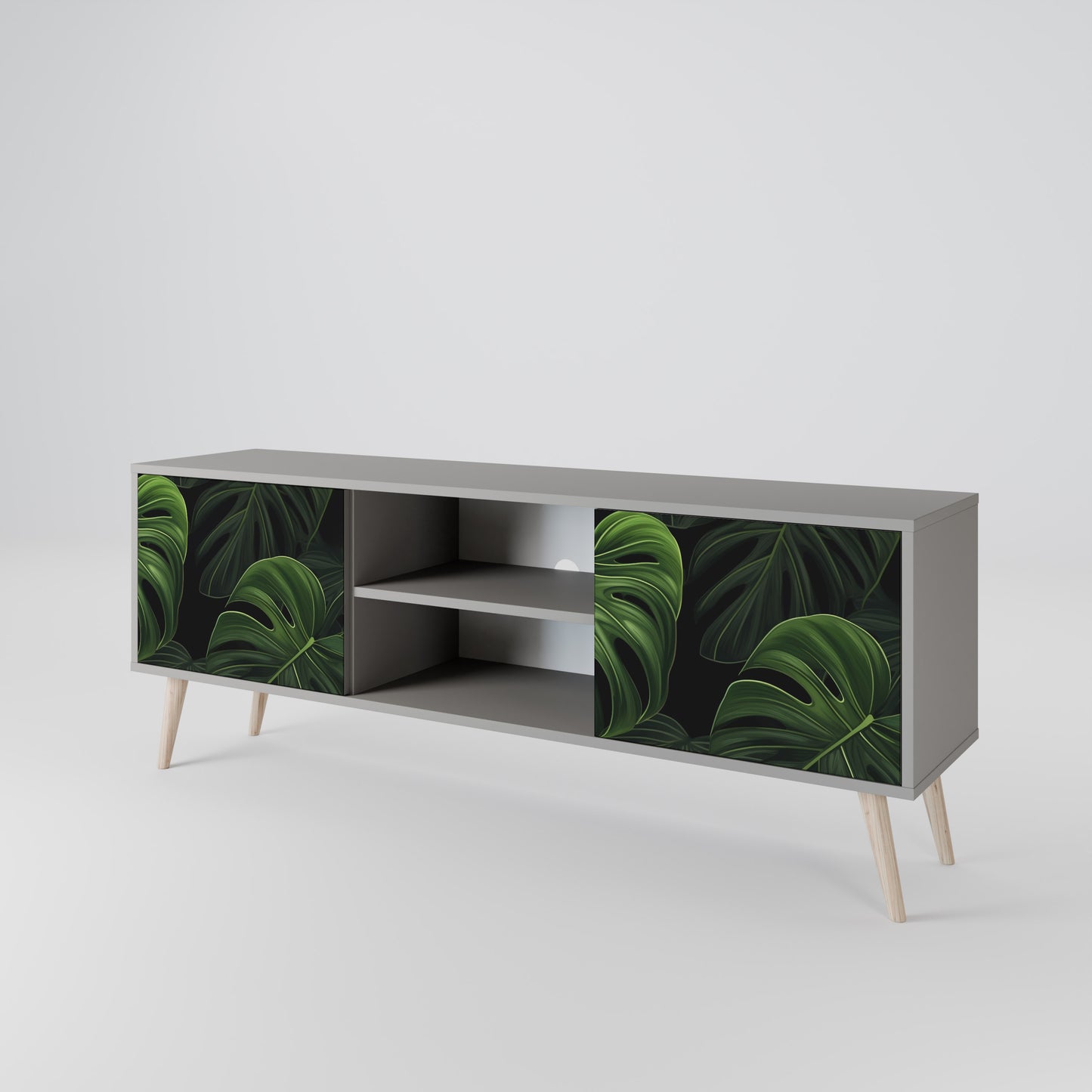 INFINITE MONSTERA 2-dörrars TV-bänk i grå finish