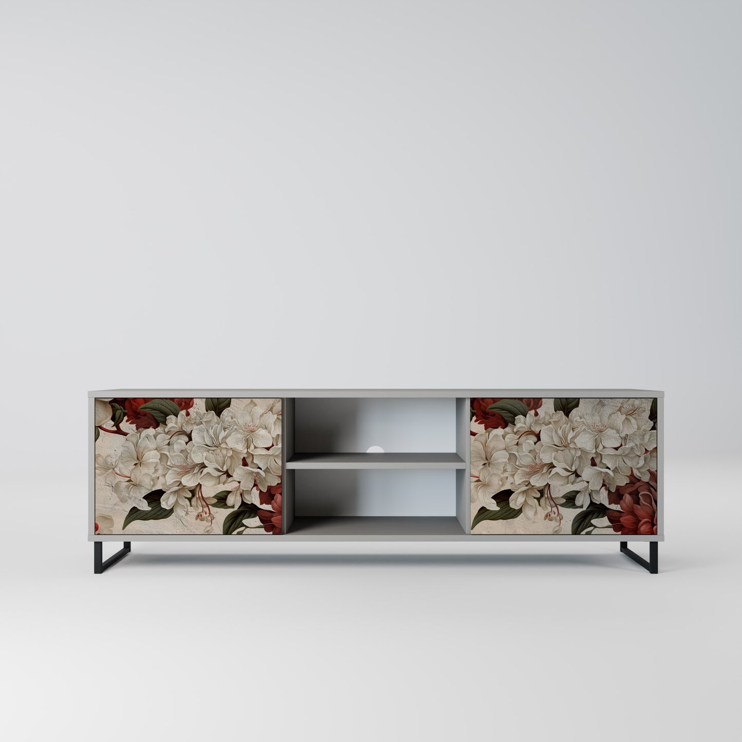 EPHEMERAL DAYS 2-Door TV Stand in Grey Finish