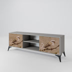 PETAL DISTINGUISH 2-Door TV Stand in Grey Finish