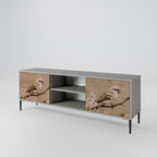PETAL DISTINGUISH 2-Door TV Stand in Grey Finish