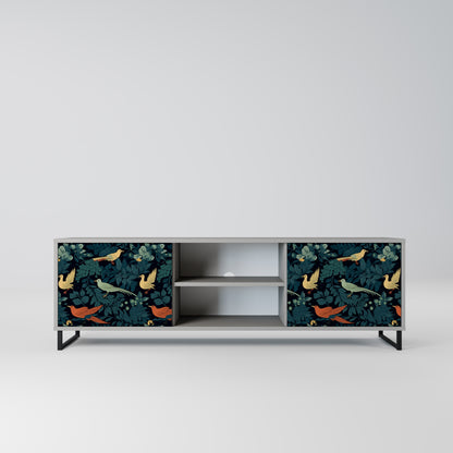 FOWL ORNAMENT 2-dörrars TV-bänk i grå finish