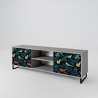 FOWL ORNAMENT 2-Door TV Stand in Grey Finish