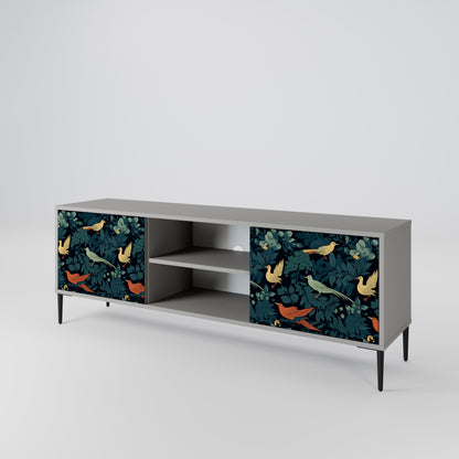 FOWL ORNAMENT 2-dörrars TV-bänk i grå finish