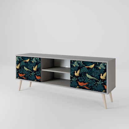 FOWL ORNAMENT 2-dörrars TV-bänk i grå finish