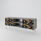 FOWLY DAZE 2-Door TV Stand in Grey Finish