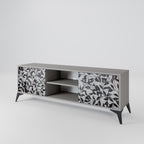 CHARCOAL SPROUT 2-Door TV Stand in Grey Finish
