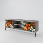 RADIANT FLORA 2-Door TV Stand in Grey Finish