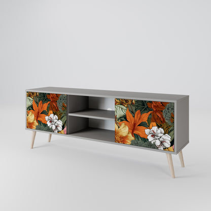 RADIANT FLORA 2-dörrars TV-bänk i grå finish