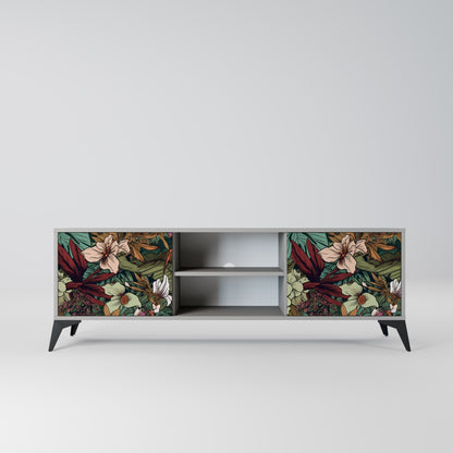 BOTANICAL EMERGENCE 2-dörrars TV-bänk i grå finish
