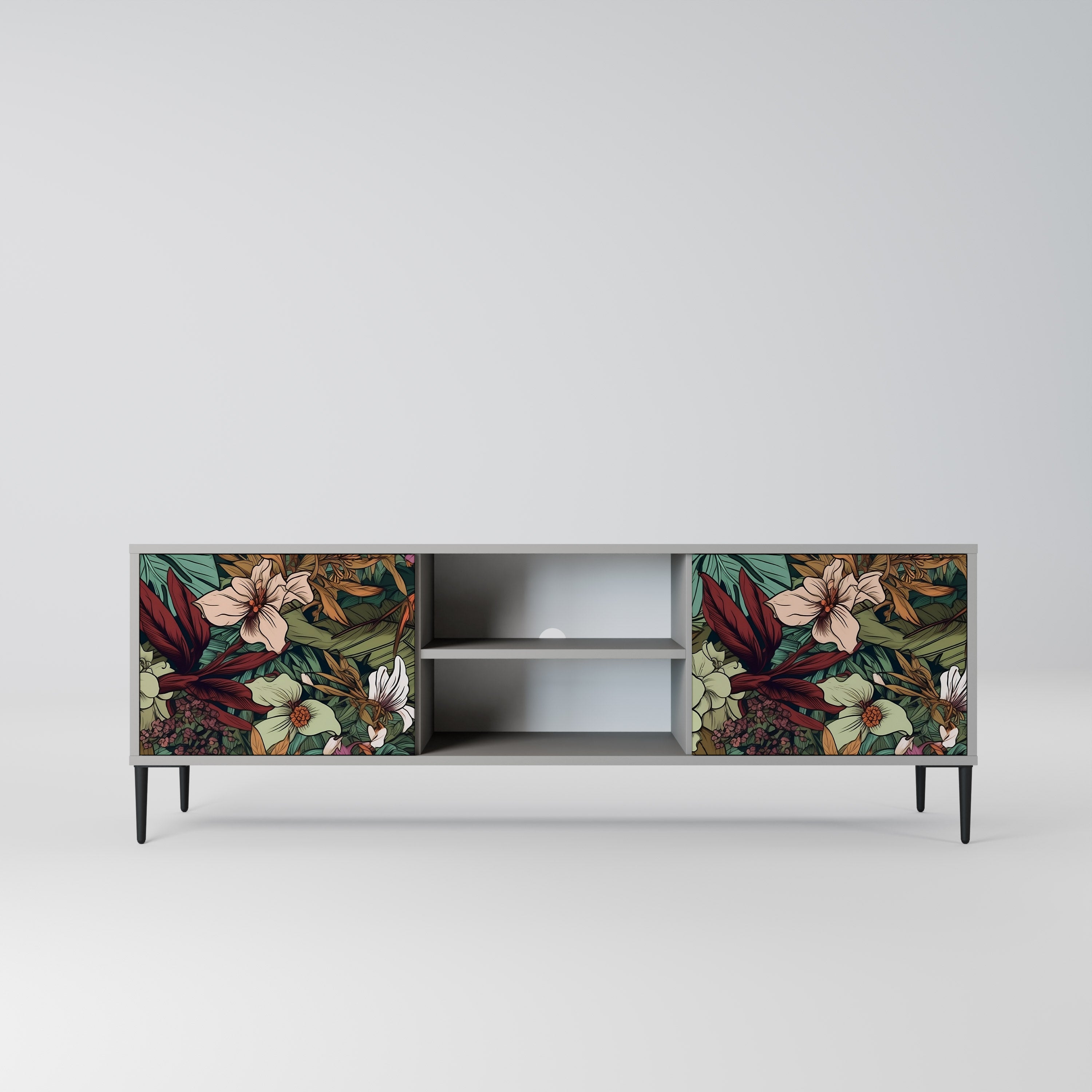 BOTANICAL EMERGENCE 2-dörrars TV-bänk i grå finish
