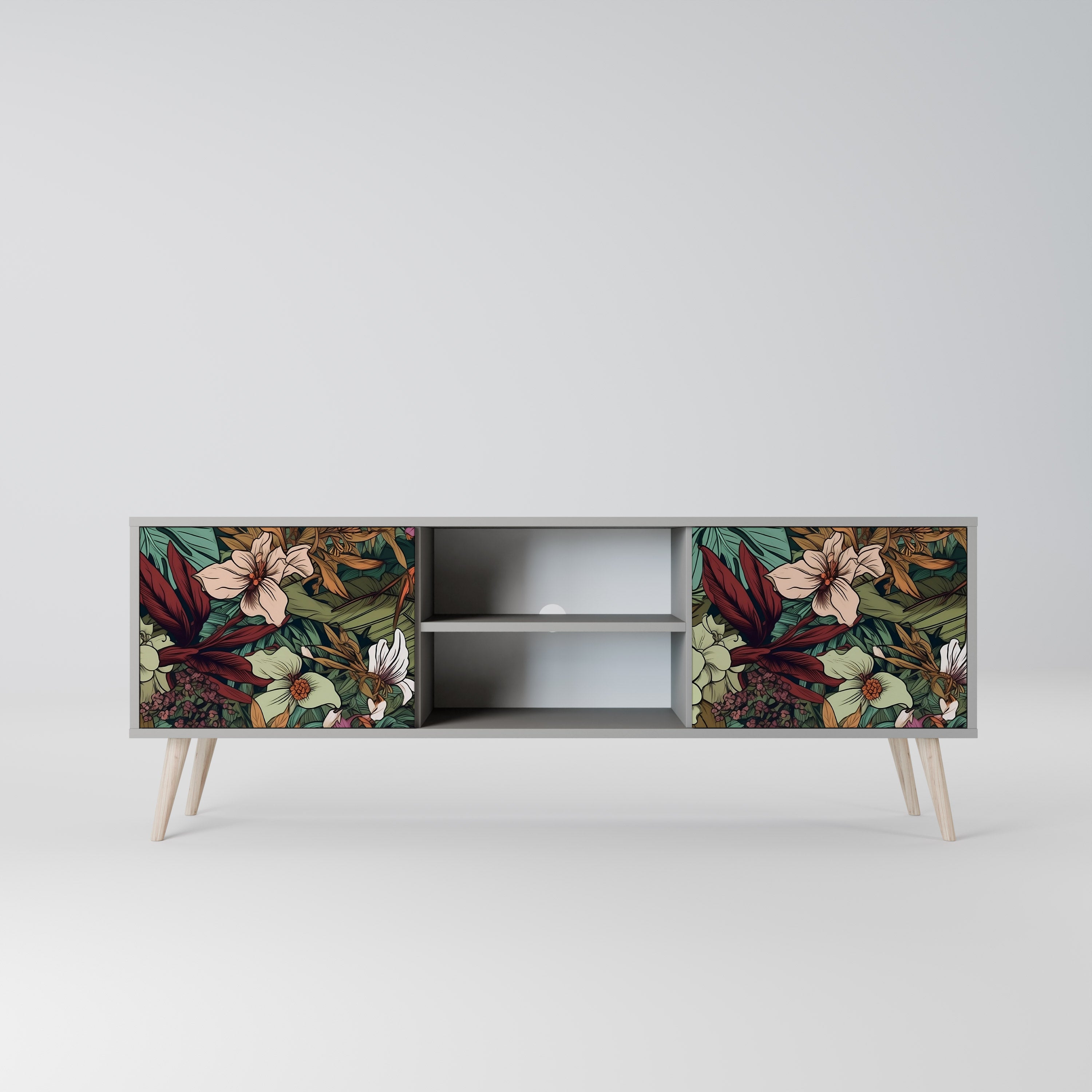 BOTANICAL EMERGENCE 2-dörrars TV-bänk i grå finish