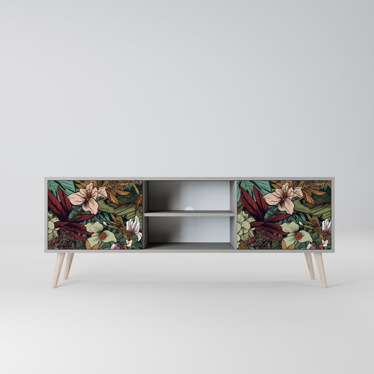 BOTANICAL EMERGENCE 2-dörrars TV-bänk i grå finish