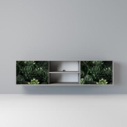 SUCCULENT JUNGLE 2-dörrars TV-bänk i grå finish
