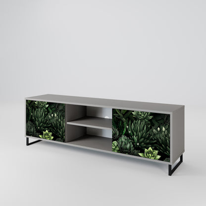 SUCCULENT JUNGLE 2-dörrars TV-bänk i grå finish