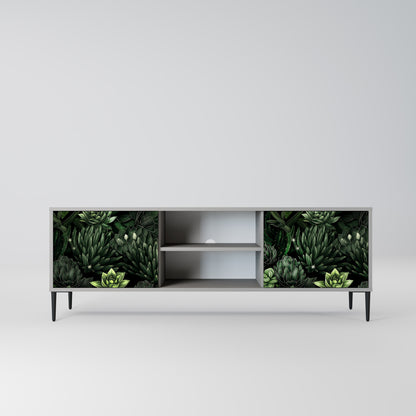 SUCCULENT JUNGLE 2-dörrars TV-bänk i grå finish