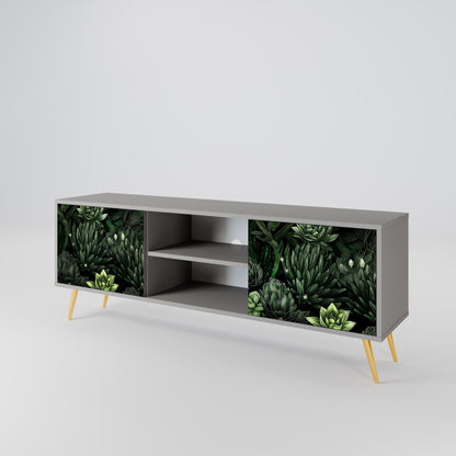 SUCCULENT JUNGLE 2-dörrars TV-bänk i grå finish