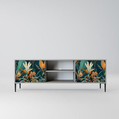 FLORAL SERENITY 2-dörrars TV-bänk i grå finish