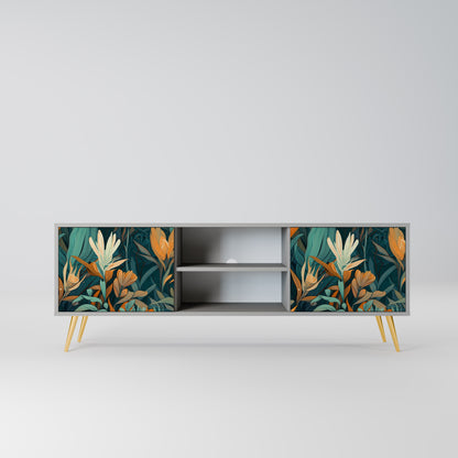 FLORAL SERENITY 2-dörrars TV-bänk i grå finish