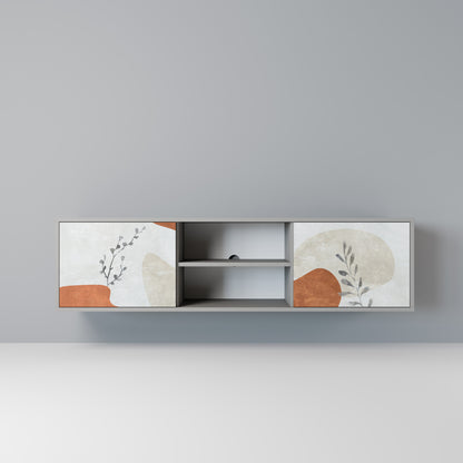 TRANQUIL TWIG 2-dörrars TV-bänk i grå finish