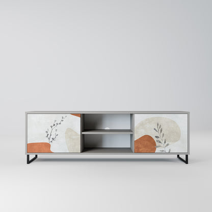 TRANQUIL TWIG 2-dörrars TV-bänk i grå finish