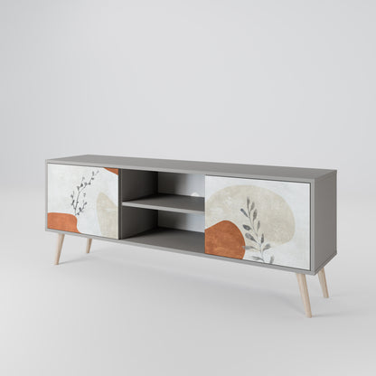 TRANQUIL TWIG 2-dörrars TV-bänk i grå finish