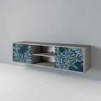 BLUE LEAVES 2-dörrars TV-bänk i grå finish