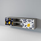 CITRUS SVART OCH VITT 2-dörrars TV-bänk i grå finish